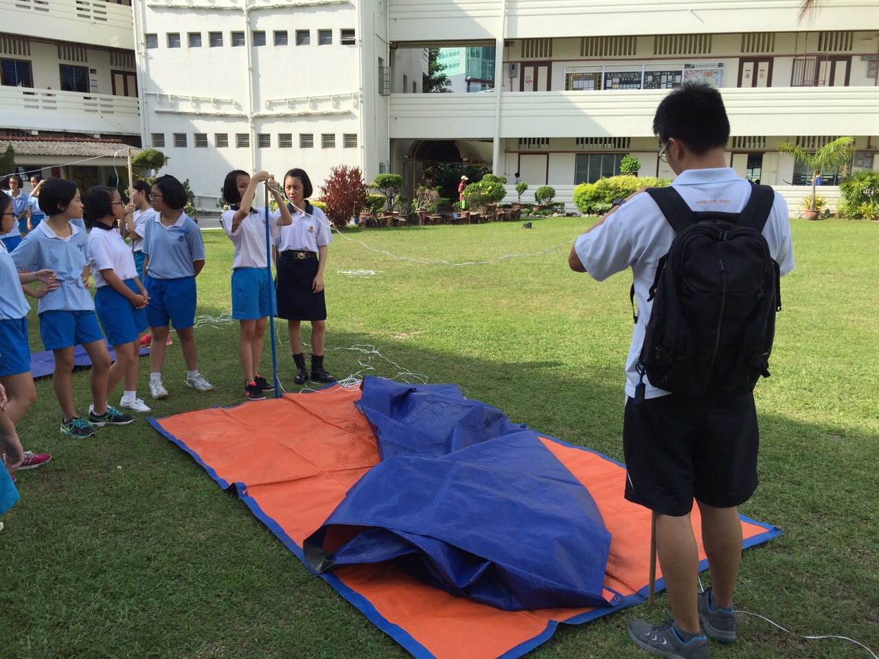 Members were really excited to learn how to set up a tent.